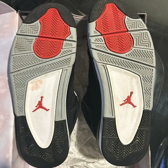 Nike Air Jordan Retro 4 SE Black/Lt Steel Grey-White Canvas